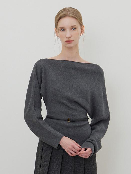 [단독] 시아 울 보트넥 니트 차콜