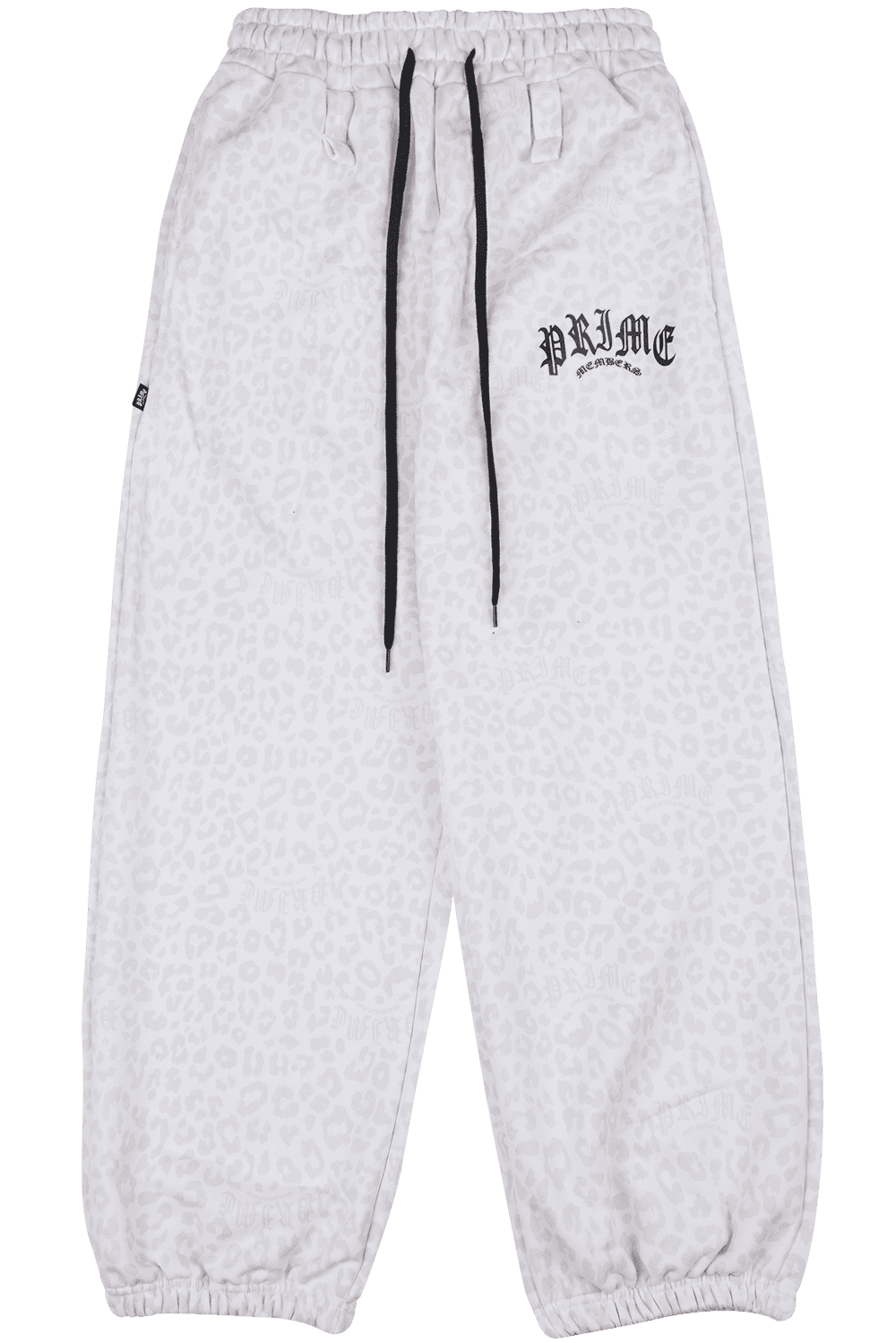Leopard Wide Joggers White