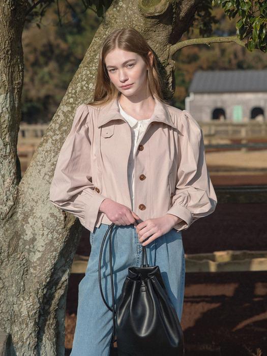 COY cotton high neck jacket_dusty pink