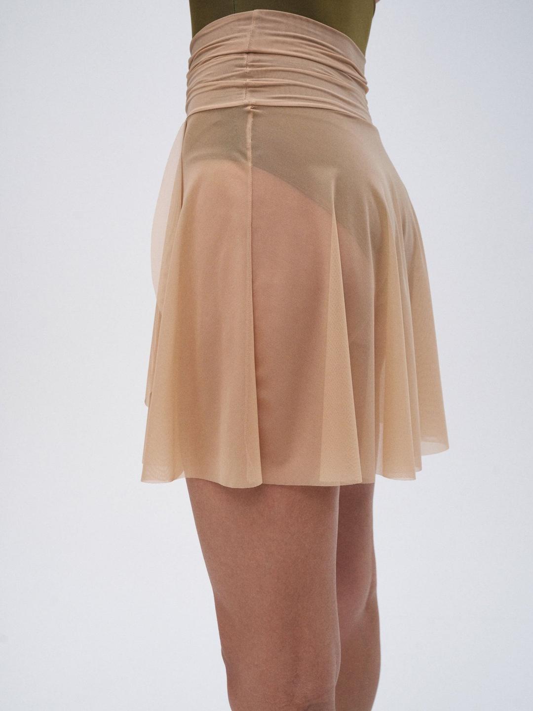 Short mesh high waisted wrap skirt — MALDIRE