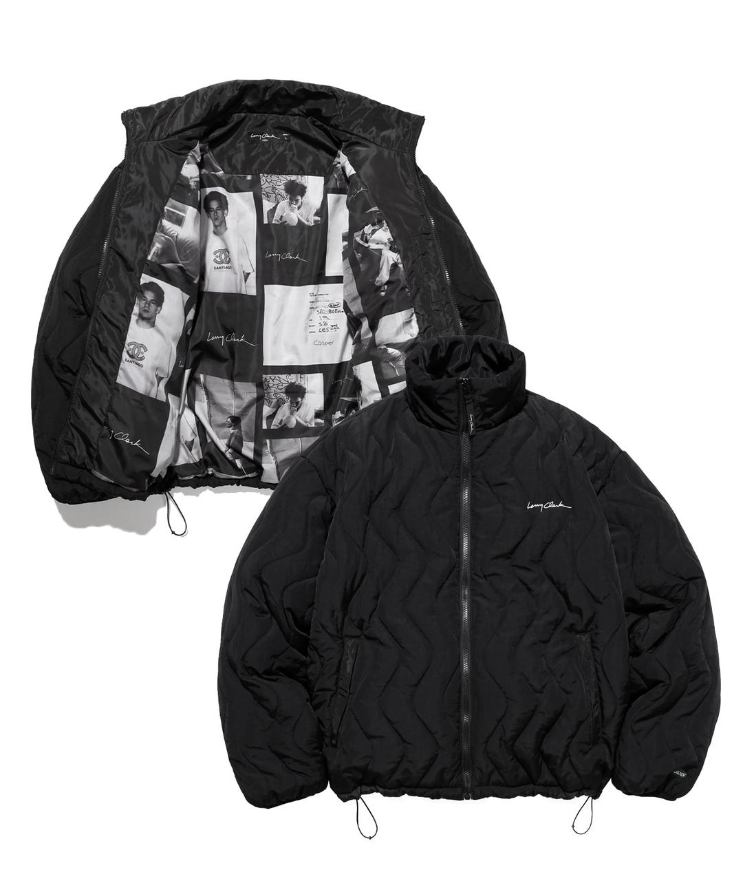 [10/31 예약배송] WAVE BEHIND PRINT QUILTING JACKET BLACK