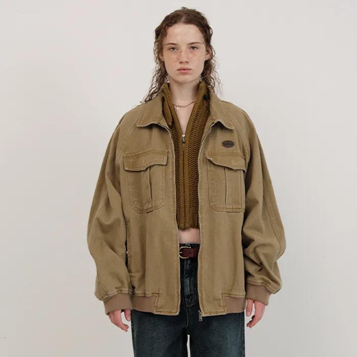 Oversized Tessie Cotton Blouson_Camel