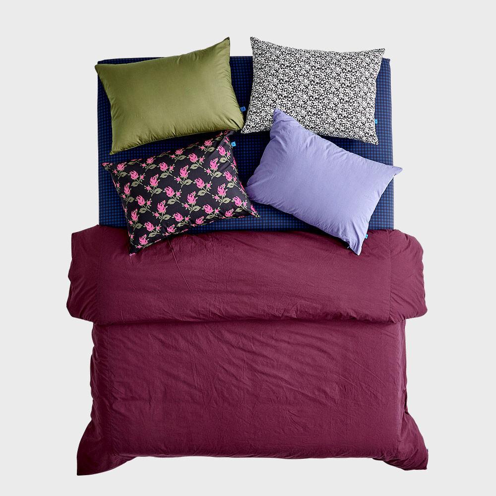딥버건디&바이올렛 레이어드 코튼 이불커버세트 SS/Q