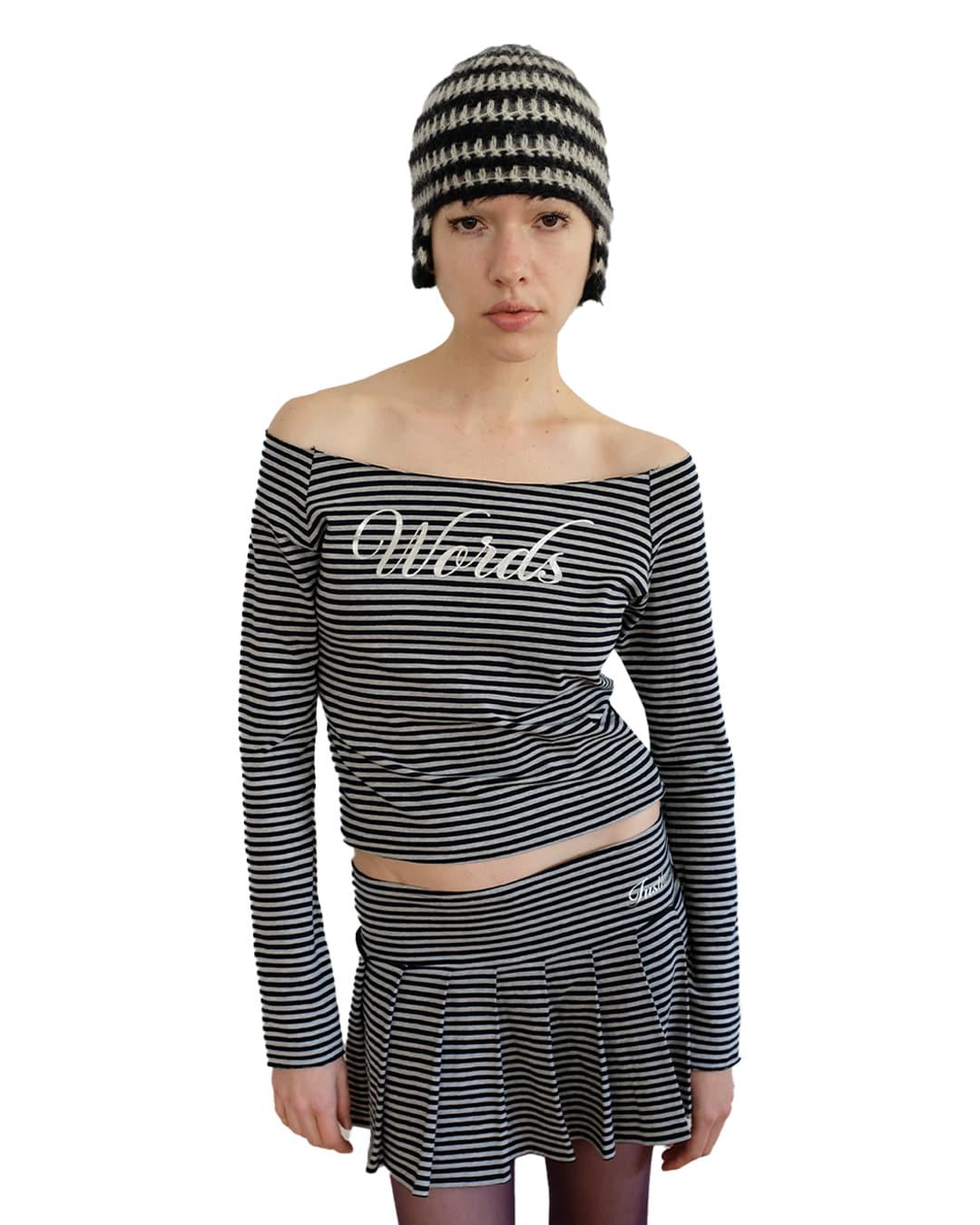 OFF-SHOULDER TEE, STRIPE
