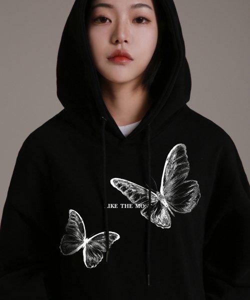 엑스레이 그래픽 나비 오버 후디 [블랙]