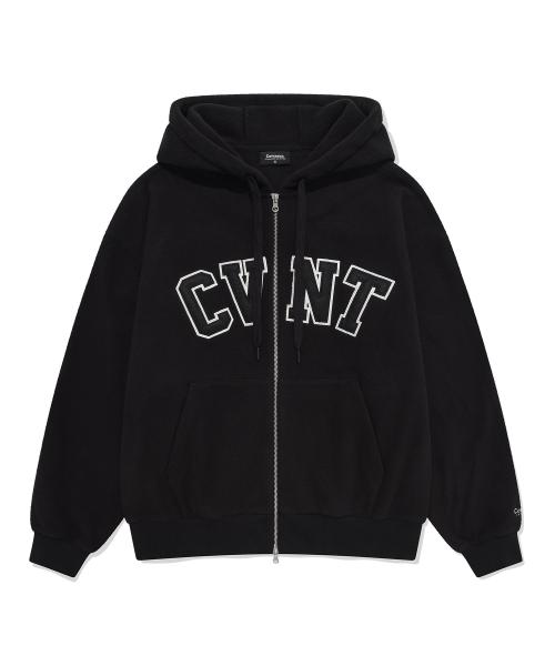 CVNT 플리스 오버핏 후디 집업 블랙