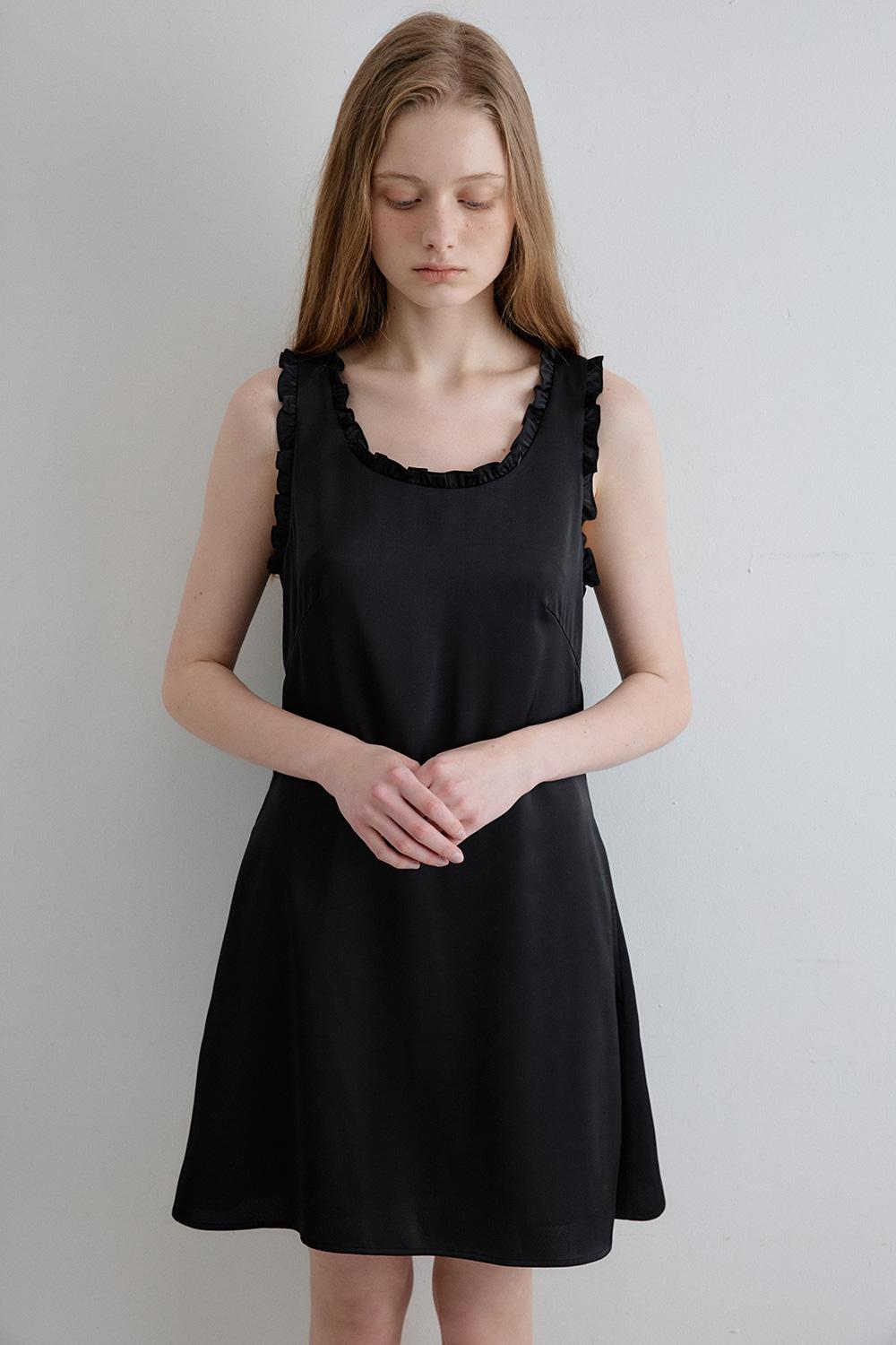 our frill mini dress_black