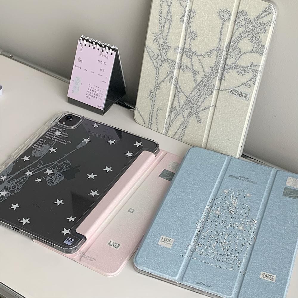수심 Garden Ipad Case 가든 아이패드 케이스 플라워 펜슬 수납 충전 별