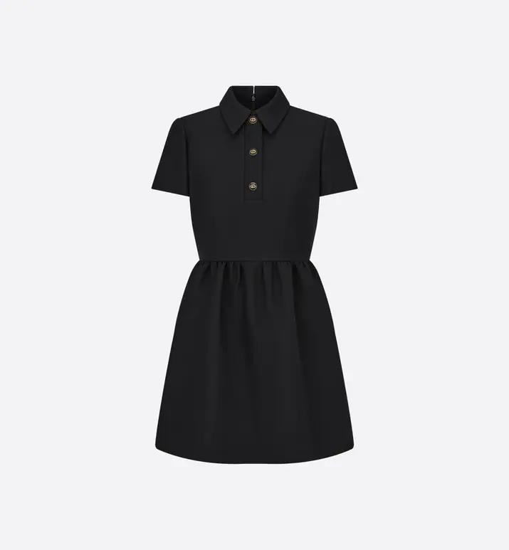 CD 버튼 피티드 드레스