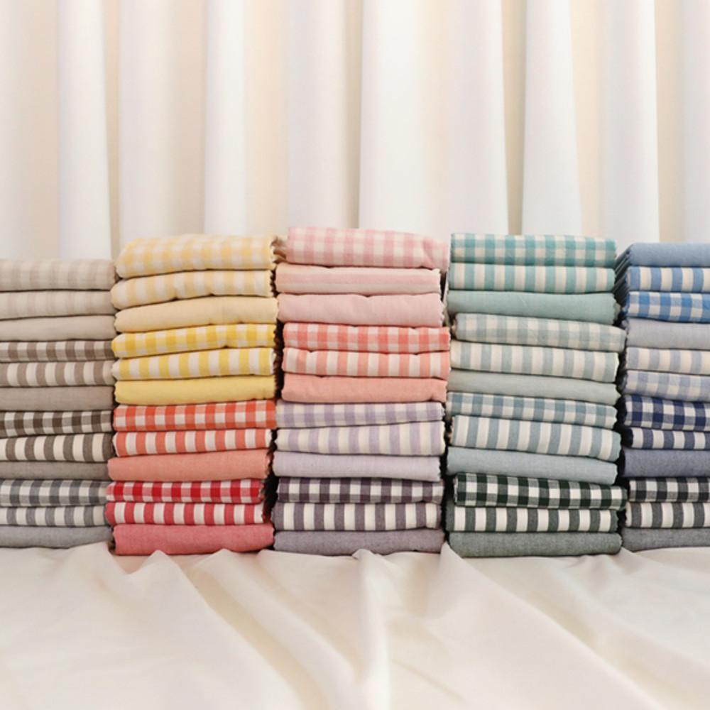 [자체제작] 면 30수 선염지 멜란지 워싱 머스트해브 체크 스트라이프 솔리드 66종