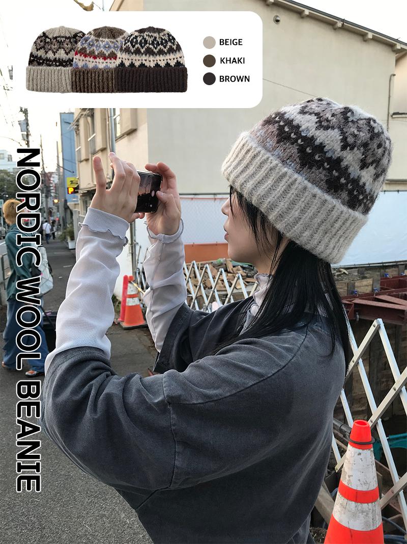 아케 NORDIC WOOL BEANIE (3color!)