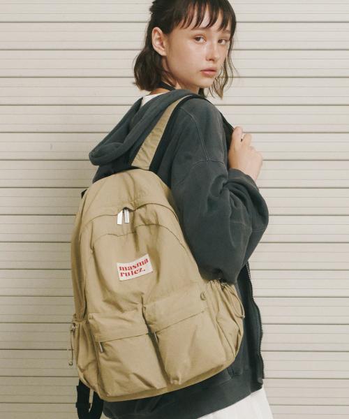 Two pocket daily backpack_Khaki beige