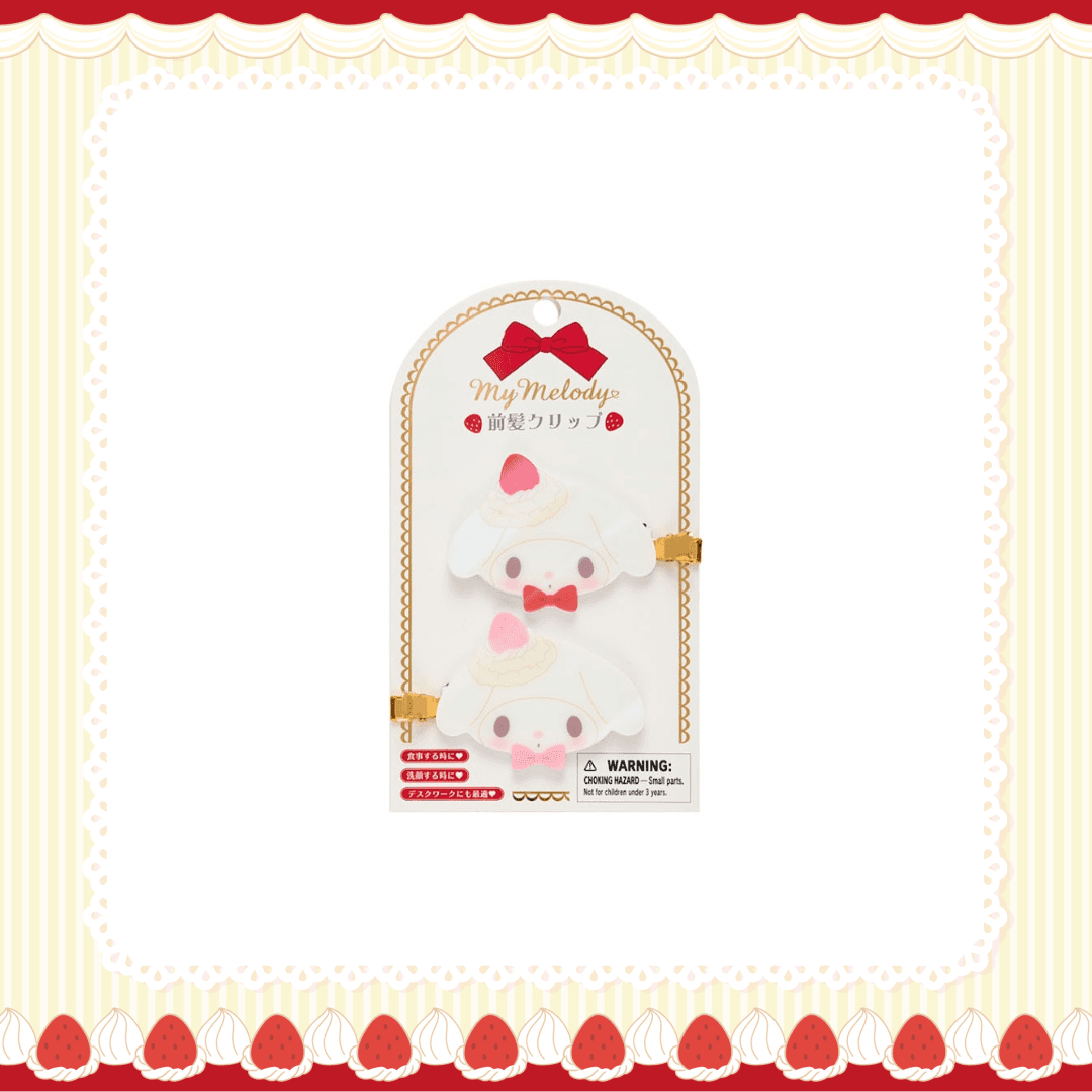 [산리오] 딸기 쇼트 케이크 앞머리 핀 헤어클립 마이멜로디