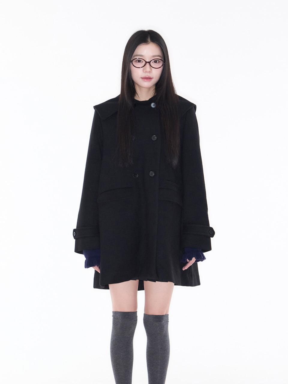 [예약발송 2차 11/5] Sailor Half Coat (Black)