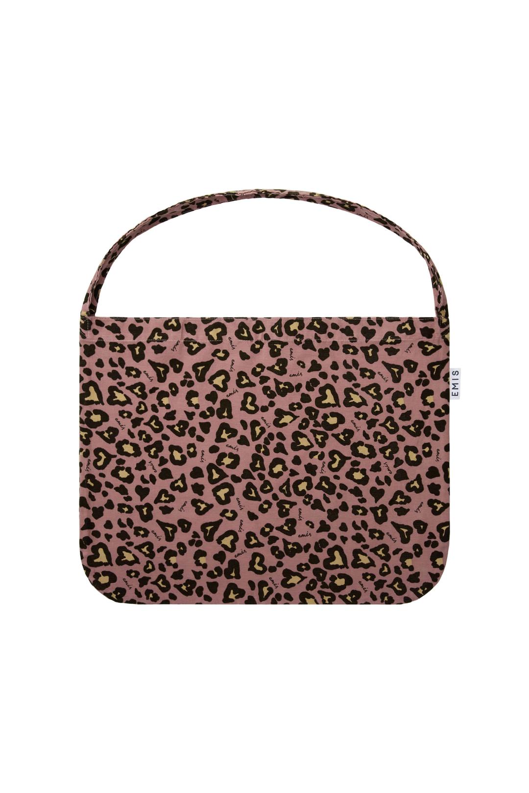 CORDUROY EMIS LEOPARD ECO BAG-PINK