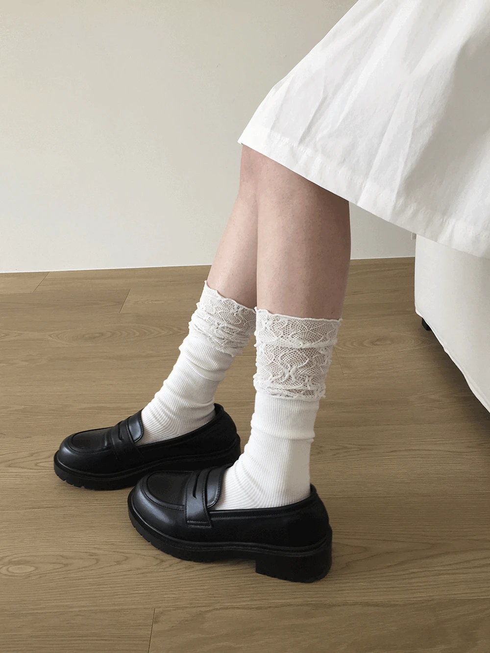 네피 레이스 골지 니삭스 (2c)