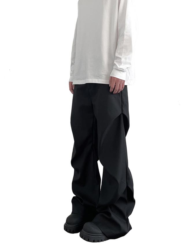 아캄 아캄(AAKAM) Knee Pin-tuck Camouflage Twill Pants (Black