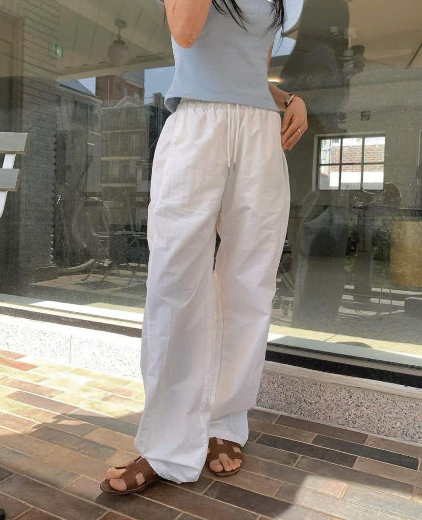 샵보애 wellrow 웰로우 나일론 루즈 조거 팬츠 pt (4col)