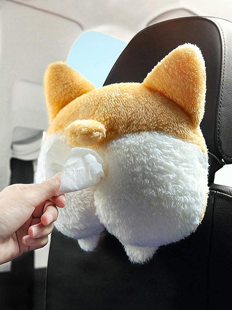코기 식빵궁뎅이 밴드형 차량용 휴지걸이 차량수납