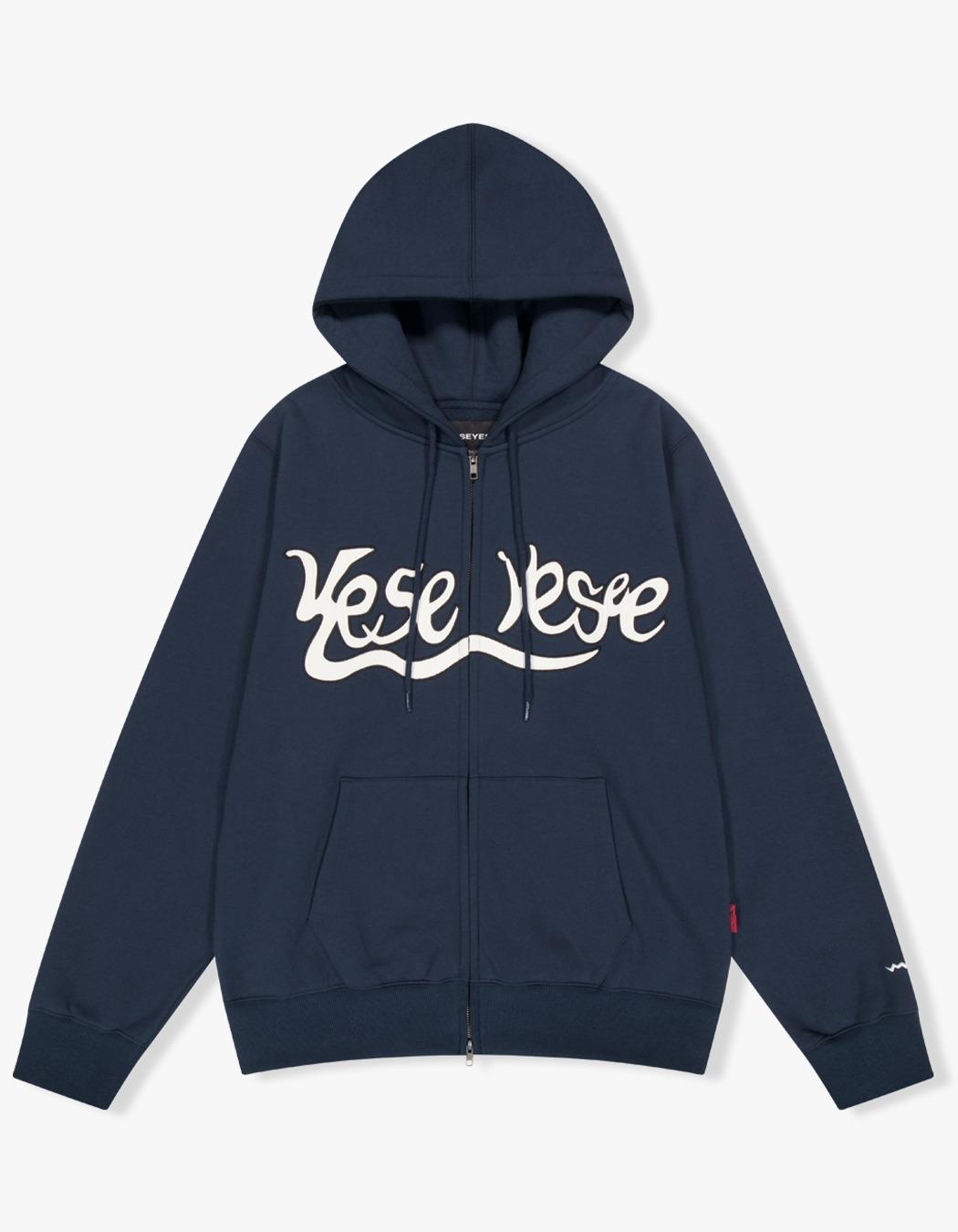 Y.E.S Snail Logo Zip-up Hoodie - Navy