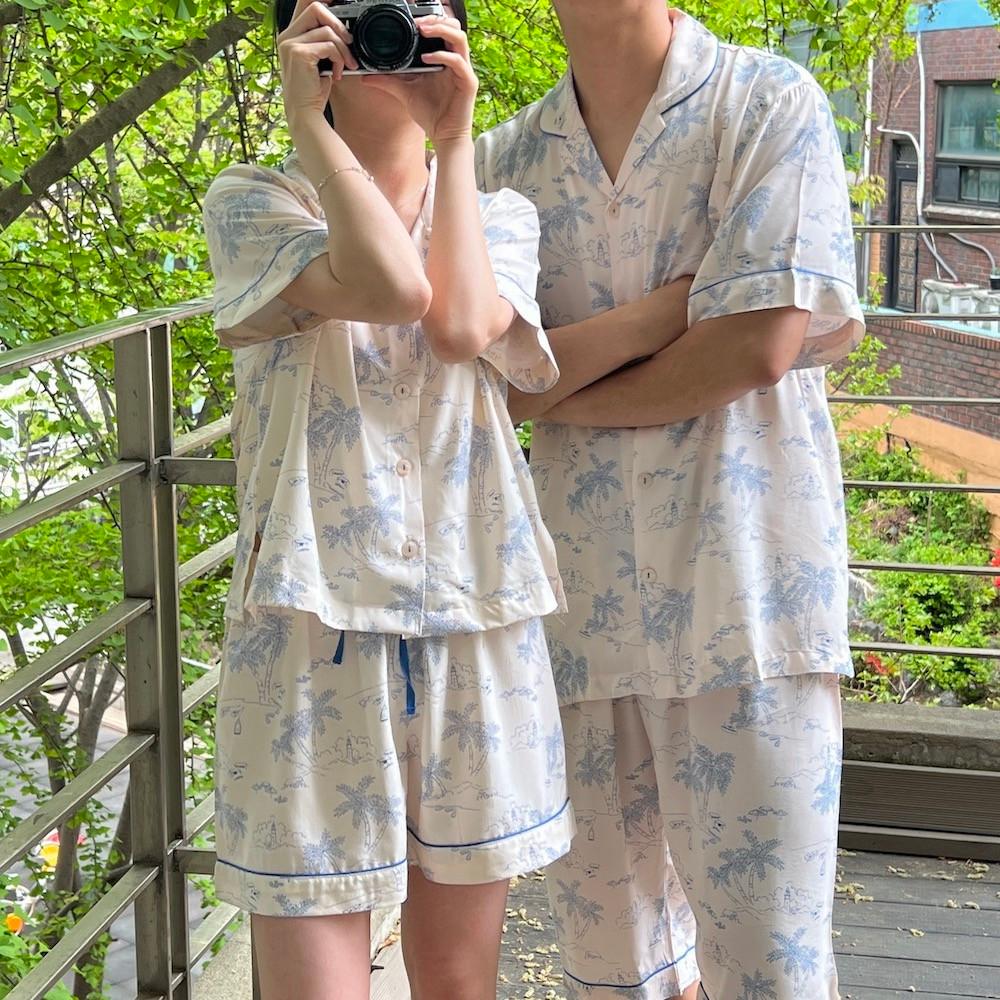 커플잠옷브랜드 여름 반팔잠옷 인견잠옷 냉감파자마