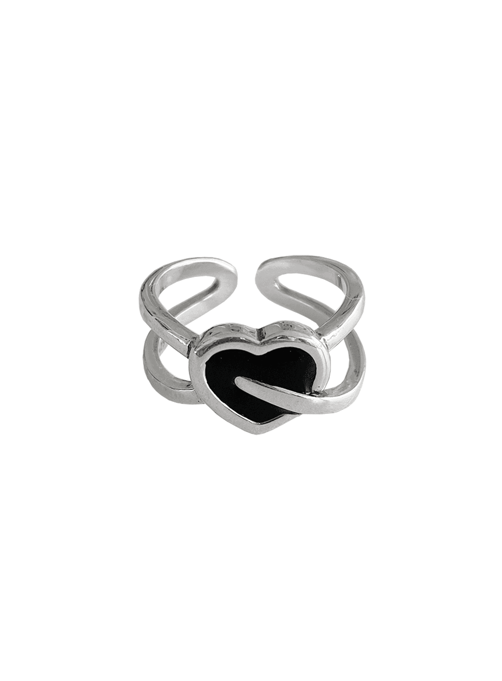 Black heart ring