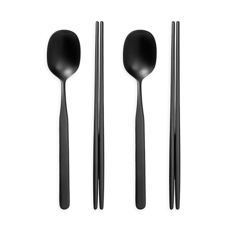 호랑 수저 2인 세트 블랙에디션