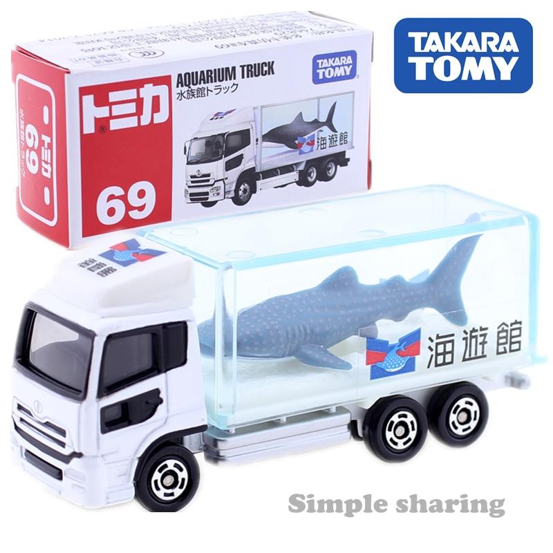 Takara Tomy Tomica 수족관 트럭 모델 키트, 미니어처 다이캐스트 자동차 장난감, 핫 로리 몰드 팝 트랜스포터, No.69
