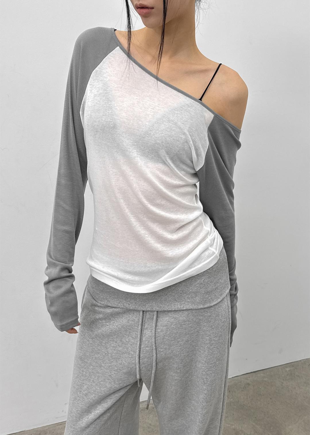 블랙업 토머튼 나그랑 오프숄더 긴팔티