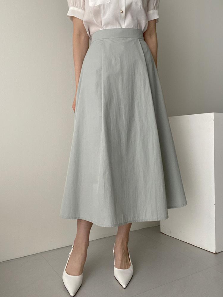 하이웨스트 A라인 코튼 바스락 여름스커트
