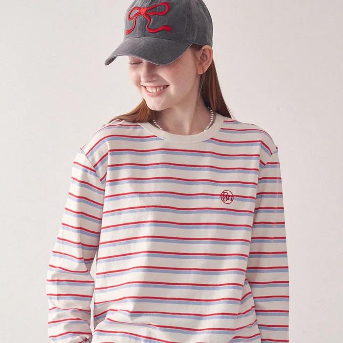 MULTI STRIPE LONG SLEEVE IVORY