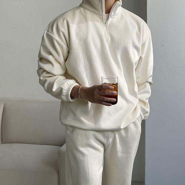 [당일 발송] [기모] 오뮤 밍크 기모 트레이닝 세트 데일리 일반 캐주얼 와이드 조거