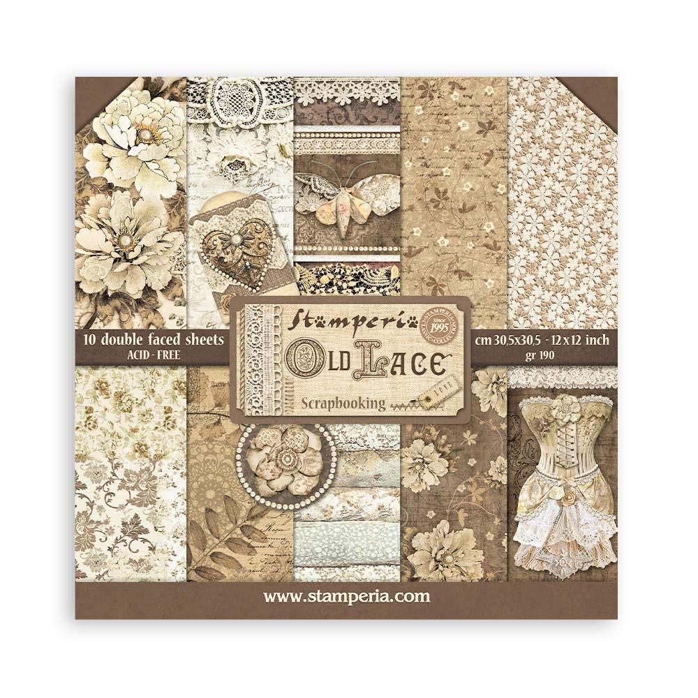 Stamperia 스탬페리아 Old Lace 정사각 배경지 12x12