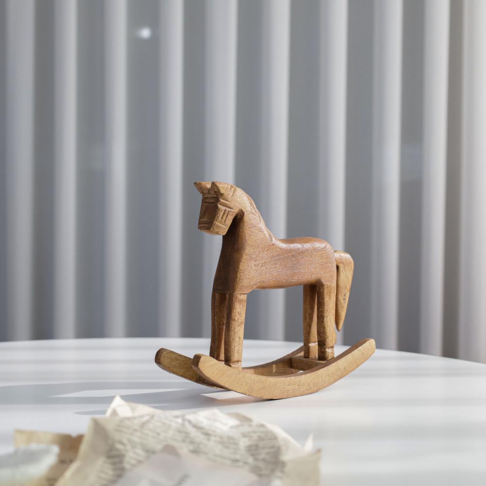 우드 빈티지 오브제 흔들 목마 장식 소품