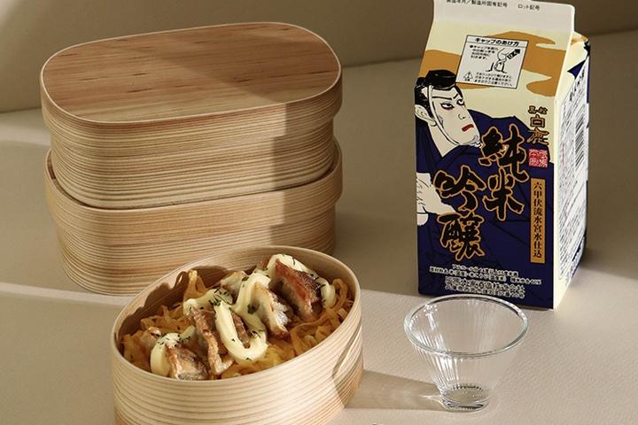 피크닉 나무 도시락통 과일 샐러드 직장인 샌드위치 일본 도시락 원형 대