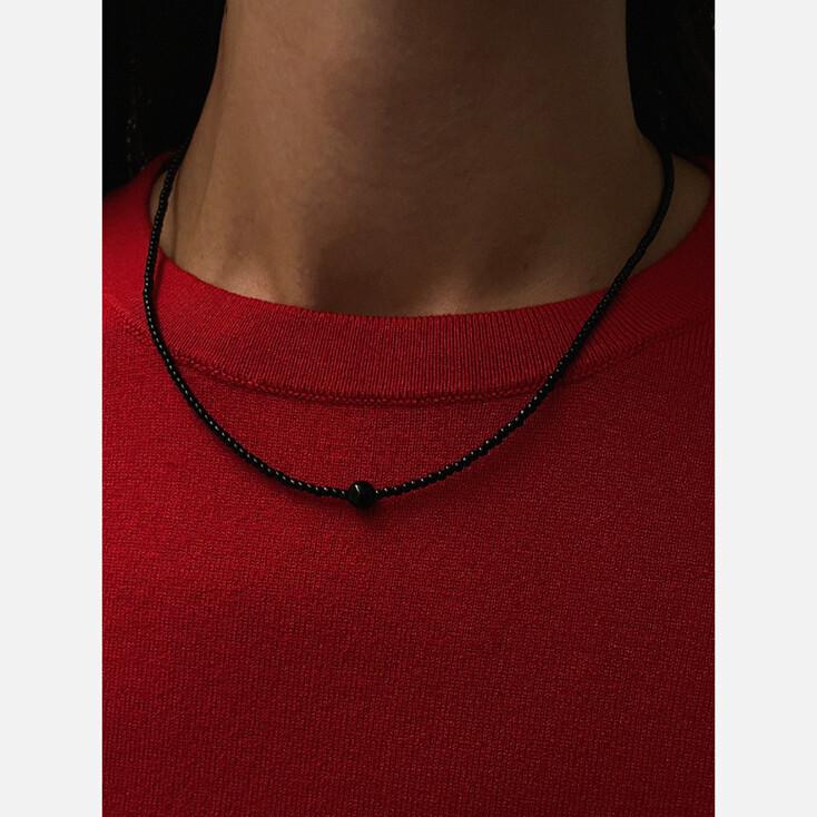 [2차 리오더] MONET Beads Necklace (Black) 모네 비즈목걸이