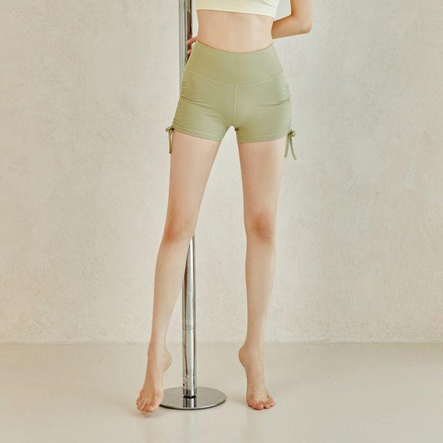 시스 셔링 숏팬츠 그린 - 폴웨어 폴댄스복 폴쇼츠 폴팬츠 폴바지 폴키니 초보 입문용 운동복 하의 바프 바디프로필 의상 헬스 돌핀팬츠