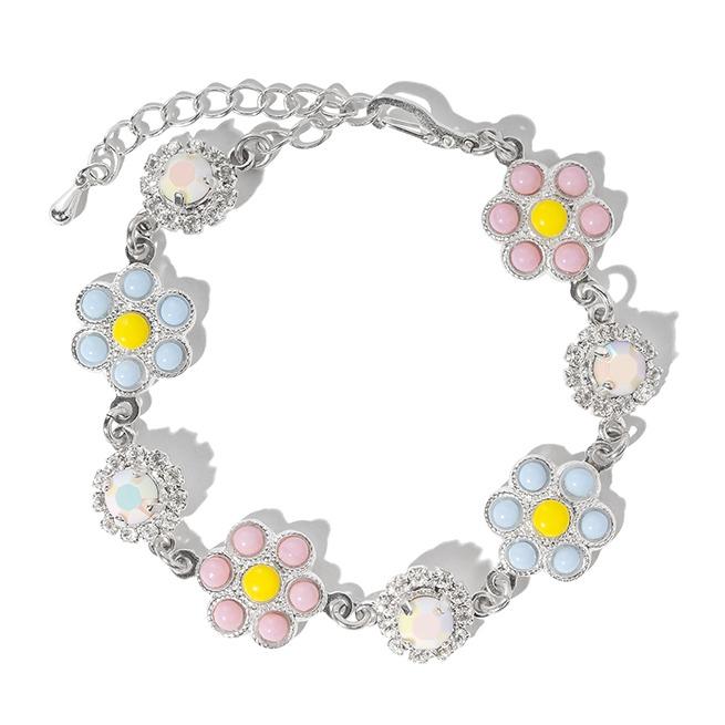 FLOWER + CRYSTAL BRACELET (YELLOW)