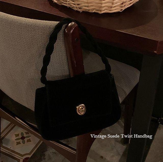[당일출고/주문폭주]고퀄 데일리 빈티지 벨벳 버클 스웨이드 체인 트위스트 핸드백 토트백  크로스백 미니 백 가방