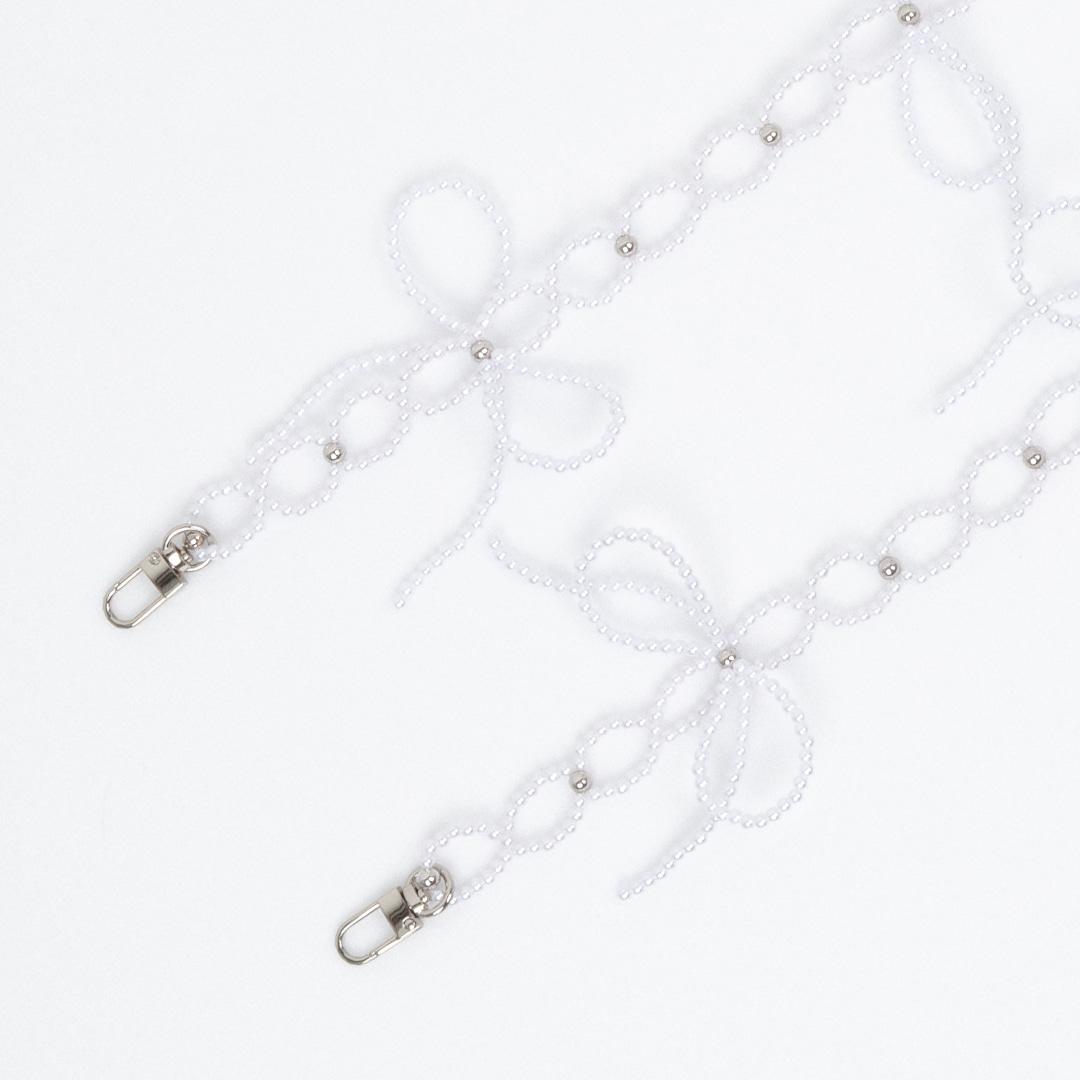 4 RIBBON BEADS CROSS BODY STRAP