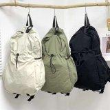 남녀공용 가벼운 나일론 스트링 캐쥬얼 백팩 텀블러 여행 가방