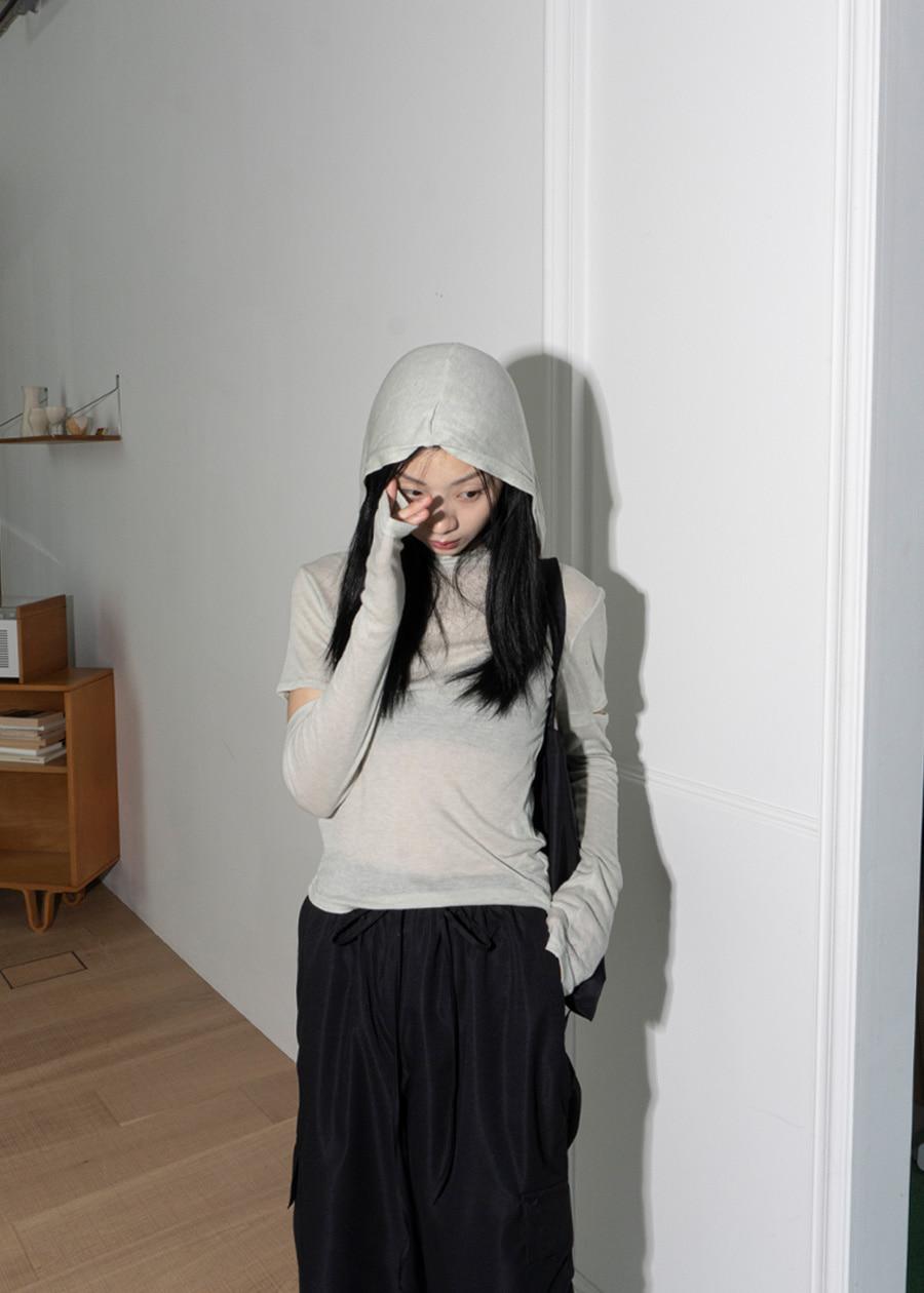 SLIT LAYERED HOOD T