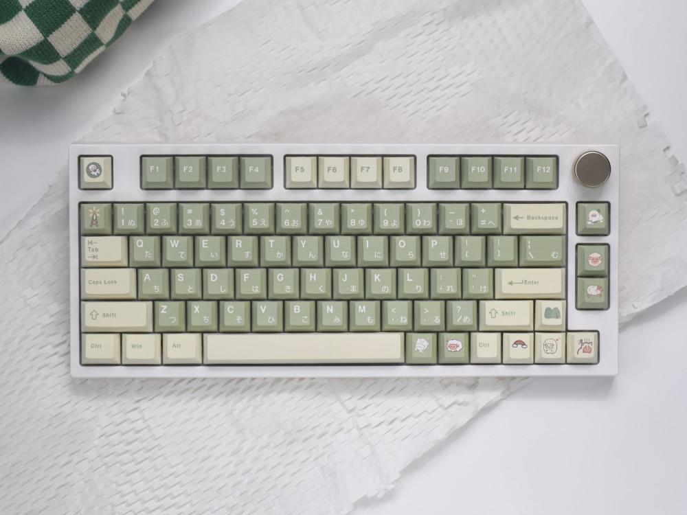 뉴질랜드 매너 신선한 그린 일본어 체리 PBT 키캡 한성 레오폴드 필코 키보드