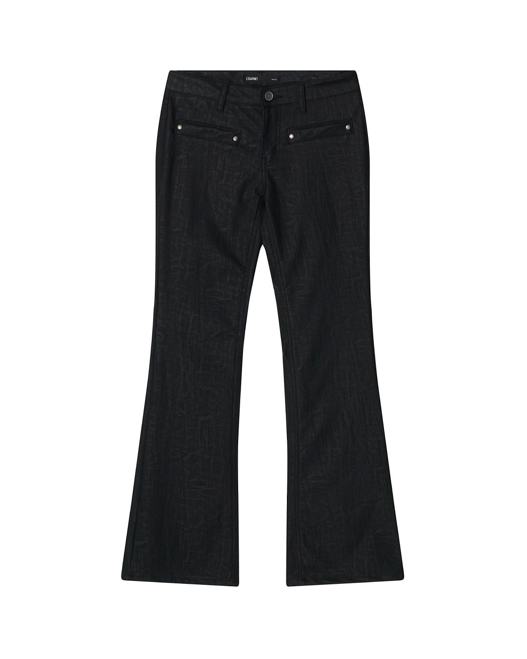 NO.09 MIDNIGHT LEATHER BOOTCUT PANTS