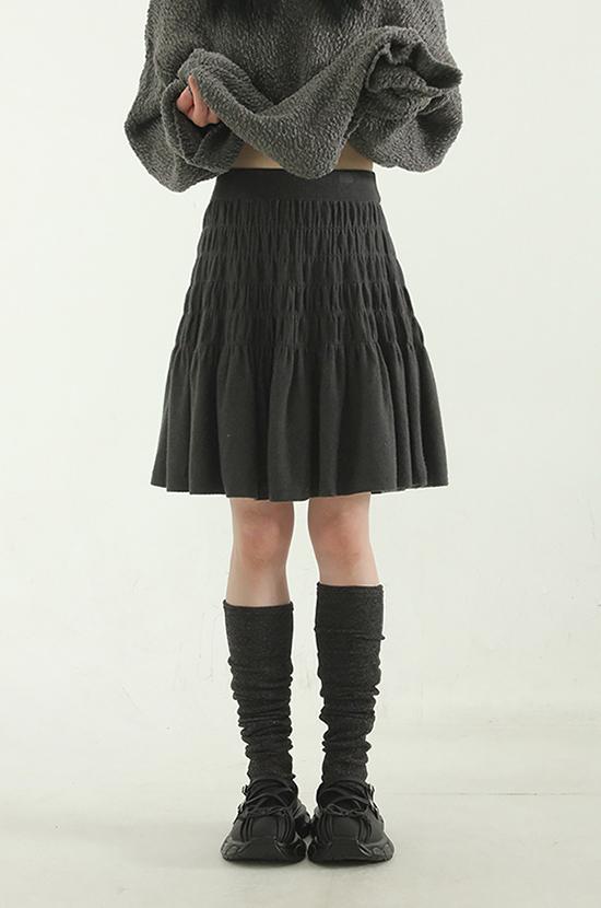 shirring knit banding skirt