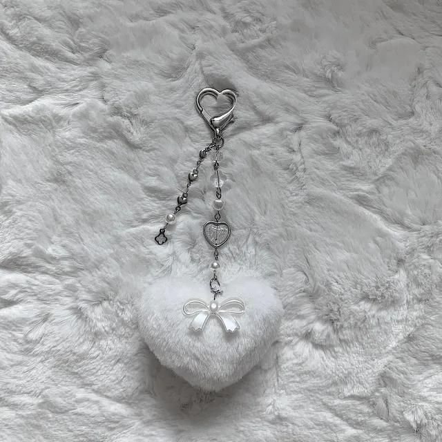 하트 폼폼 키링