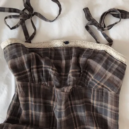 힐쥬체크뷔스티에원피스