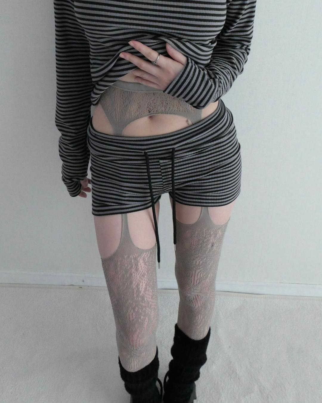 stripe short pants [2color]