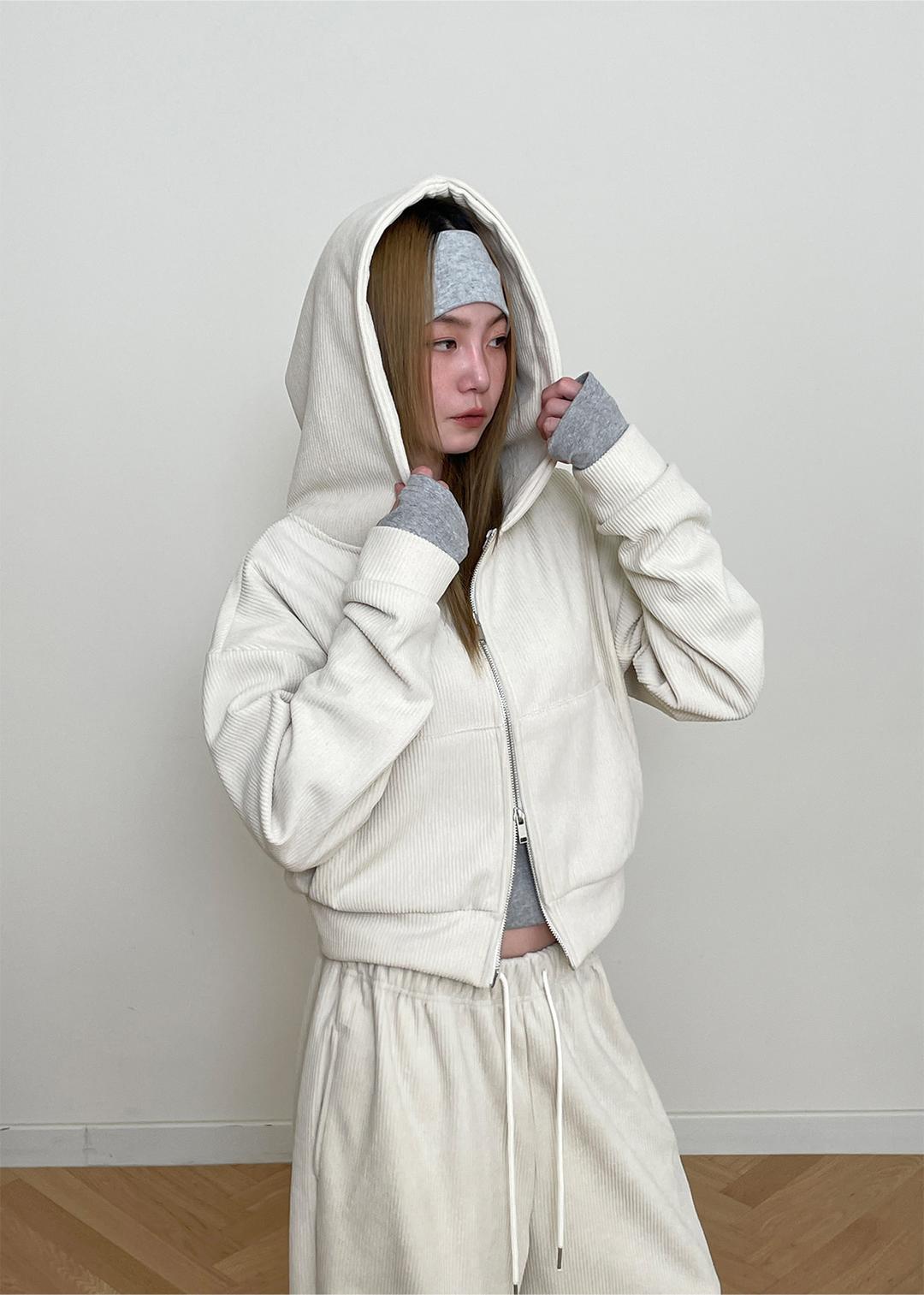 블랙업 [MADE] 드코르 코듀밍크 후드 집업 (세트구매가능)