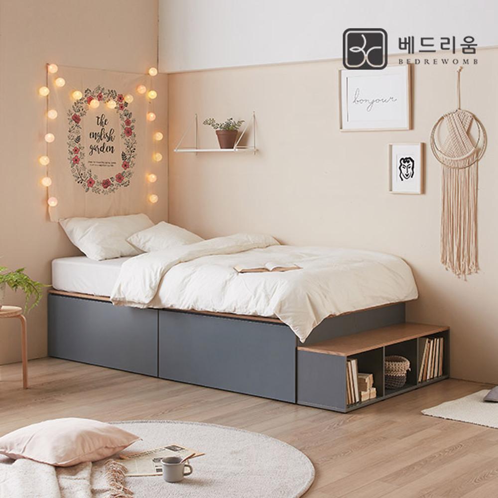 베드리움 채움 빅서랍 2단 멀티수납침대 싱글/슈퍼싱글/퀸/매트리스